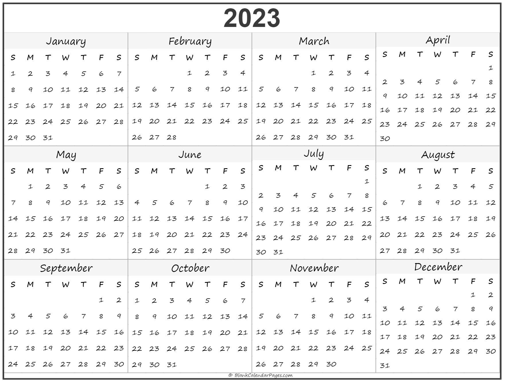 printable calendar 2023 one page with holidays single page 2023