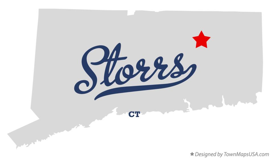 Map of Storrs, CT, Connecticut